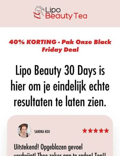 Lipo Beauty Tea Black Friday email